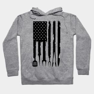 Barbecue American Flag, BBQ Smoker Grilling Hoodie